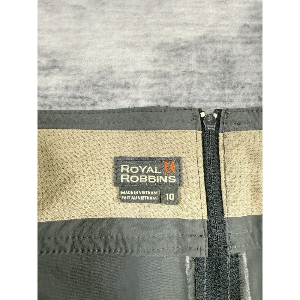 Royal Robbins Discovery Skirt Gray Sz 10 Cargo Pocket Flounce Hem Gorpcore